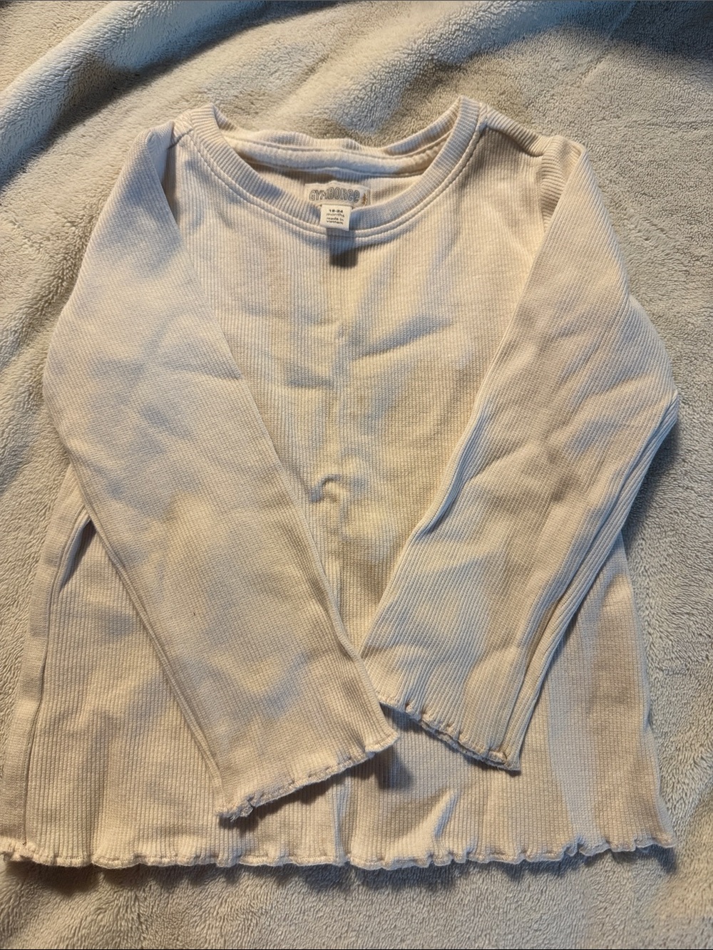 Gymboree White Long Sleeve Ribbed Tee